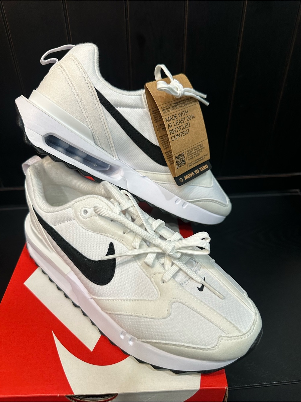 Nike White and Black Retro Runner Sneakers